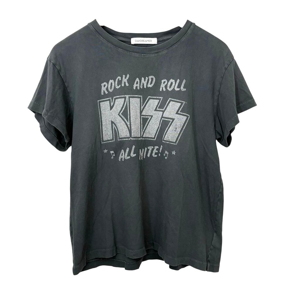 Daydreamer Kiss Rock And Roll Graphic Tee Womens Size Small Concert Grunge